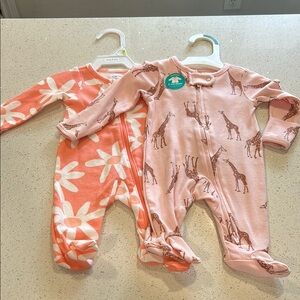 Pink Giraffe Print Kids One Piece
